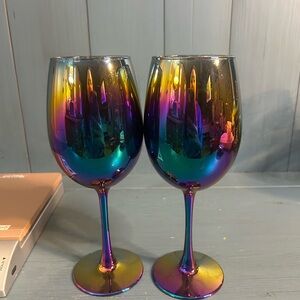 Amazon Multicolor Iridescent Wine Glasses